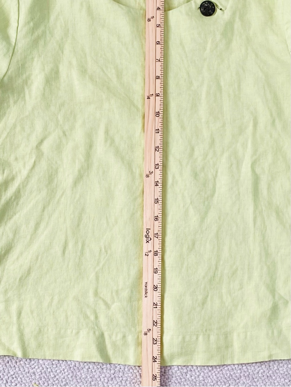 ORVIS 100% Linen Top L 14/16 | Lime Green Coastal Grandma | Resort Chic - Picture 6 of 7